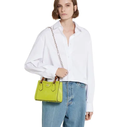 Gucci Diana Lizard Small Tote Bag