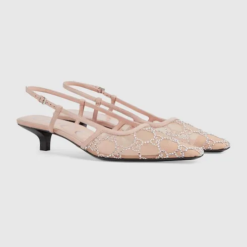 Gg Crystal Slingback Pump