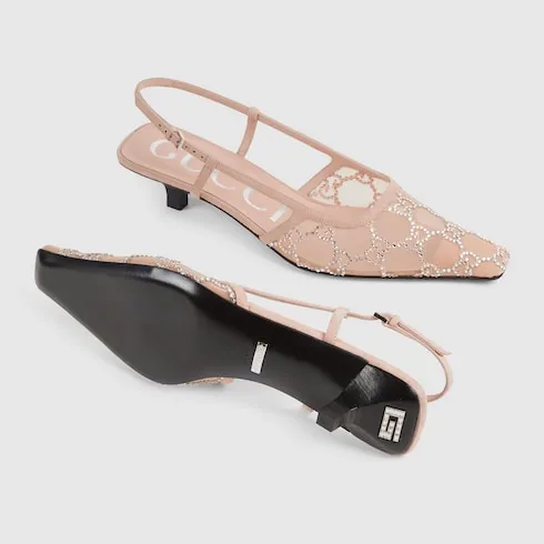 Gg Crystal Slingback Pump