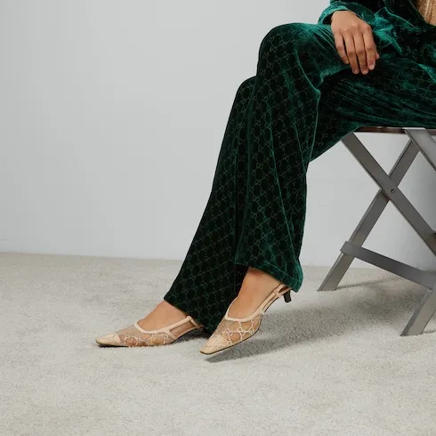 Gg Crystal Slingback Pump