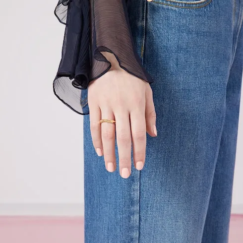 Gucci Link To Love 18K Studded Ring
