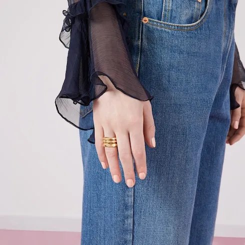 Gucci Link To Love 18K Studded Ring