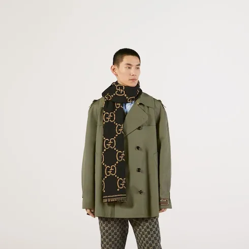 Check Gg Wool Scarf