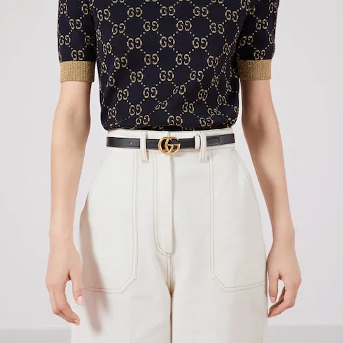 Gg Marmont Reversible Thin Belt