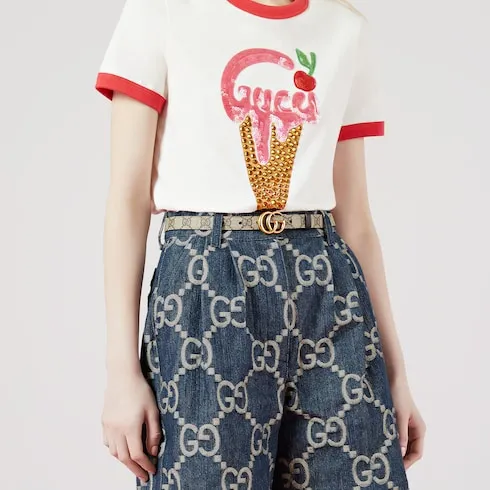 Gg Marmont Reversible Thin Belt