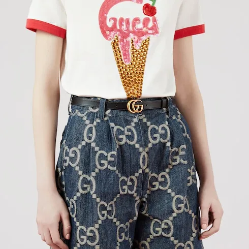 Gg Marmont Reversible Thin Belt