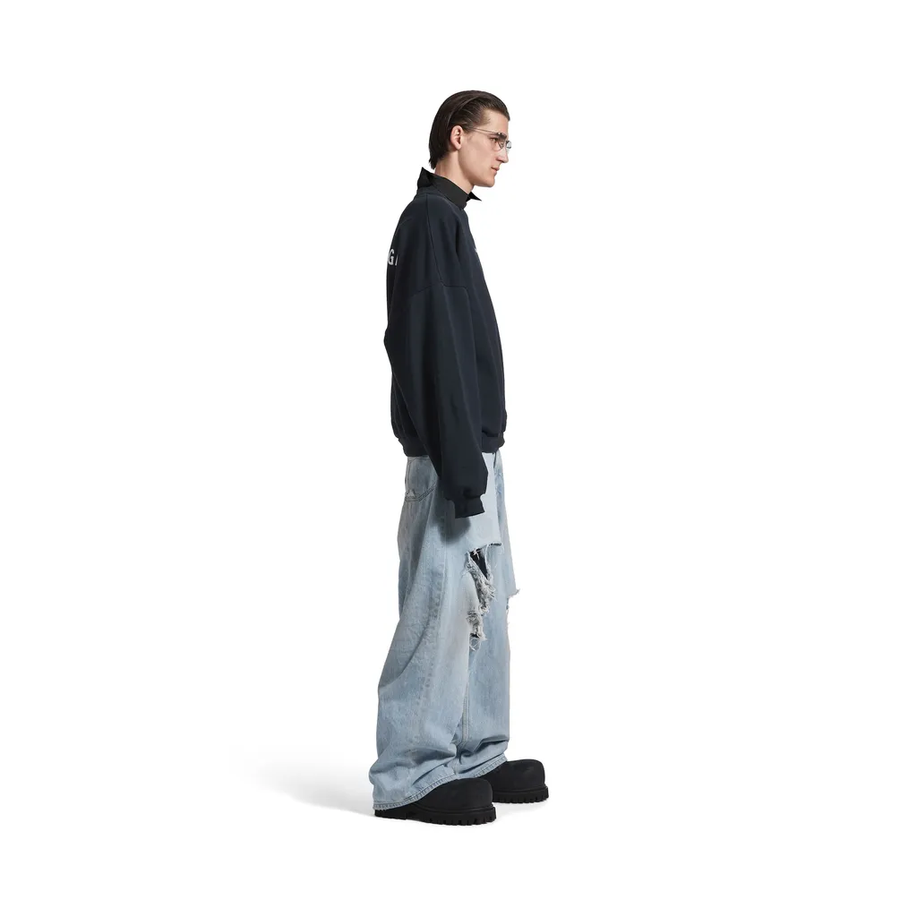 Back Shirt Collar Crewneck