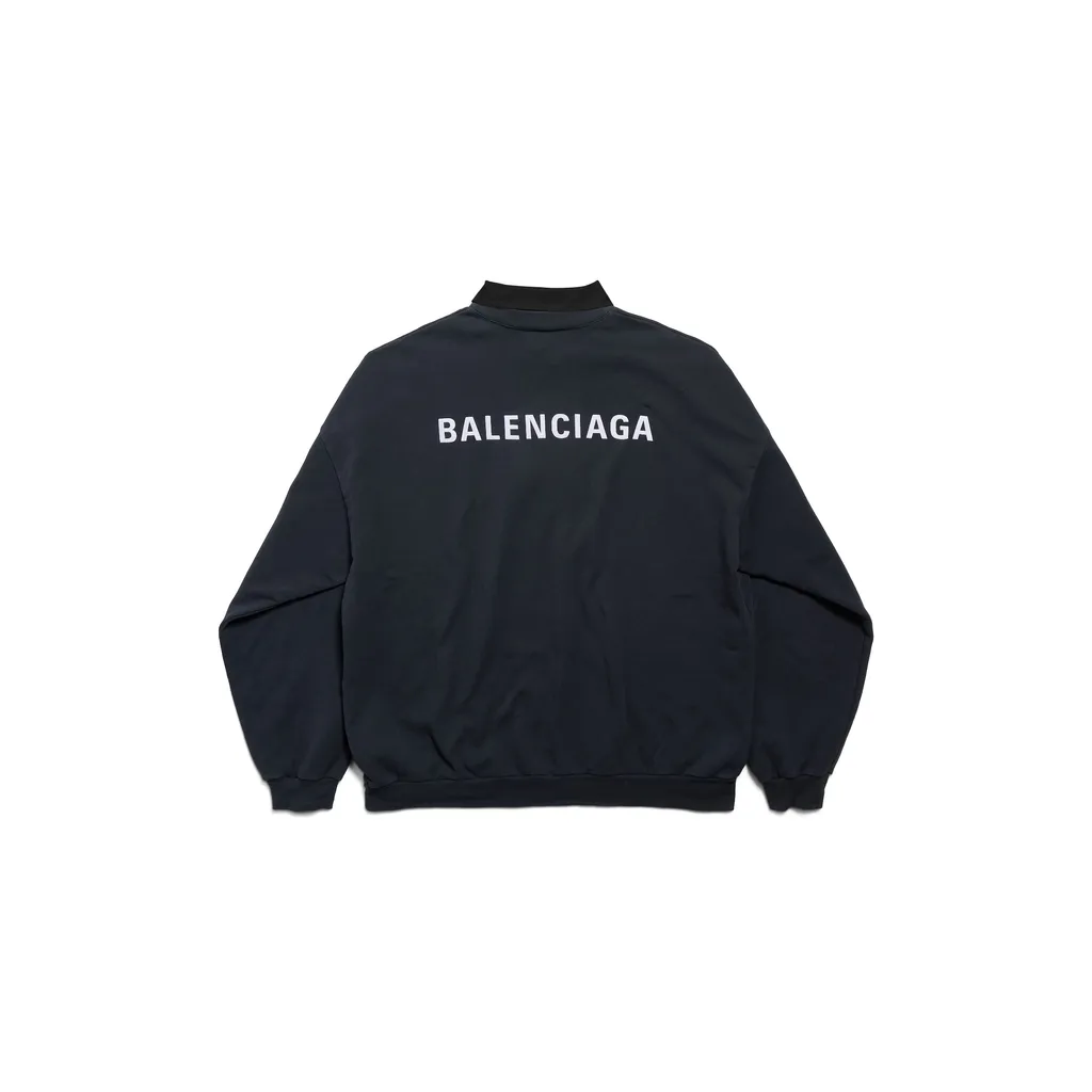 Back Shirt Collar Crewneck