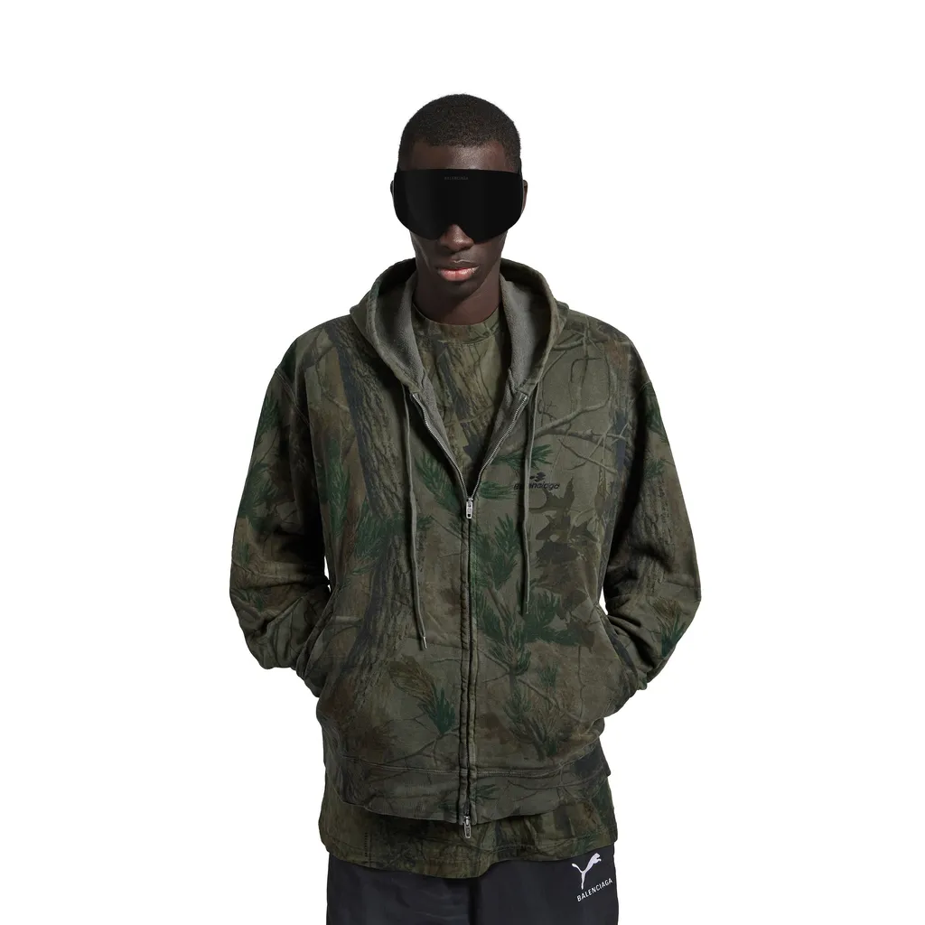 Diamond B Oversized Zip-Up Hoodie