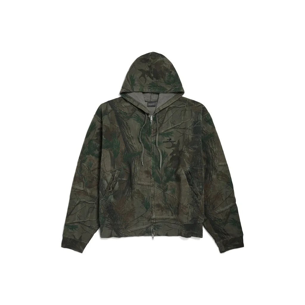 Diamond B Oversized Zip-Up Hoodie