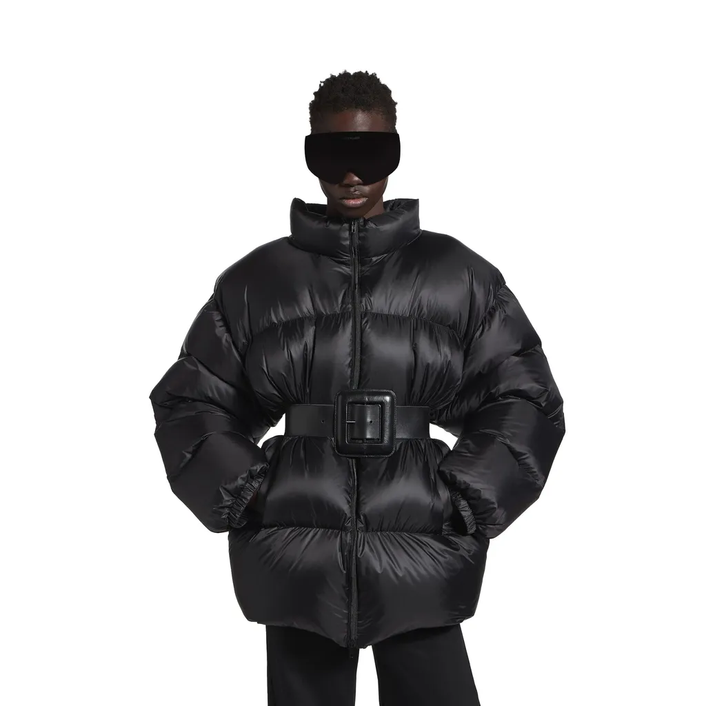 Belted Hourglass Short Puffer