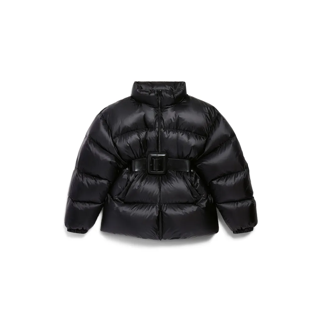 Belted Hourglass Short Puffer