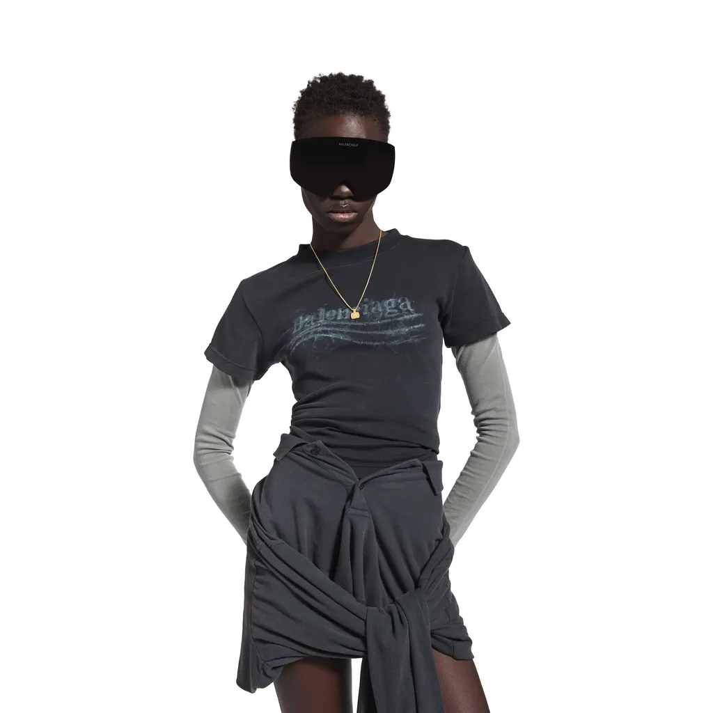 Washed Crayon Political Double Sleeve T-Shirt