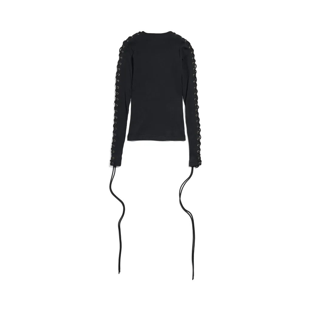 Lace-Up Long Sleeve T-Shirt