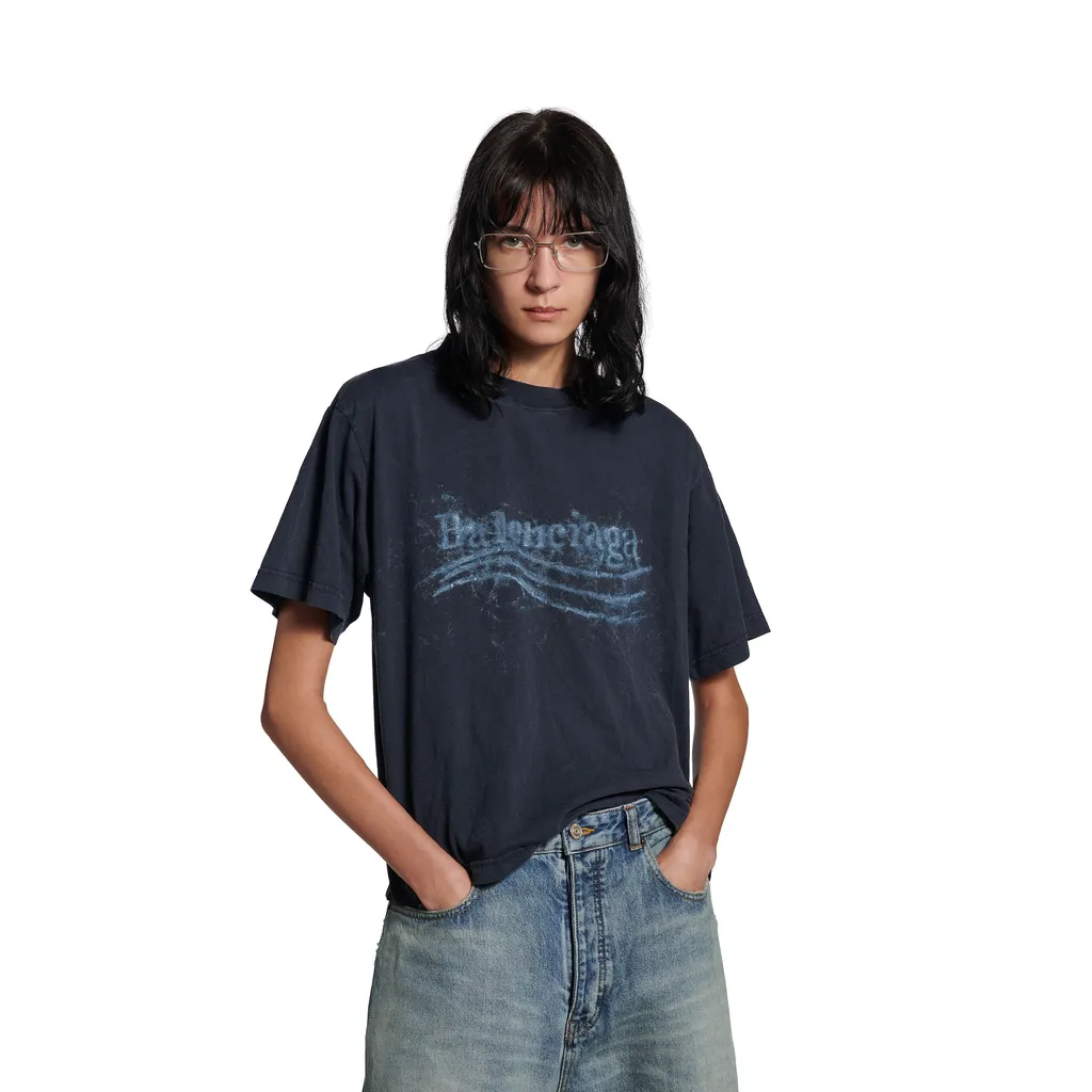 Washed Crayon Political T-Shirt Medium Fit