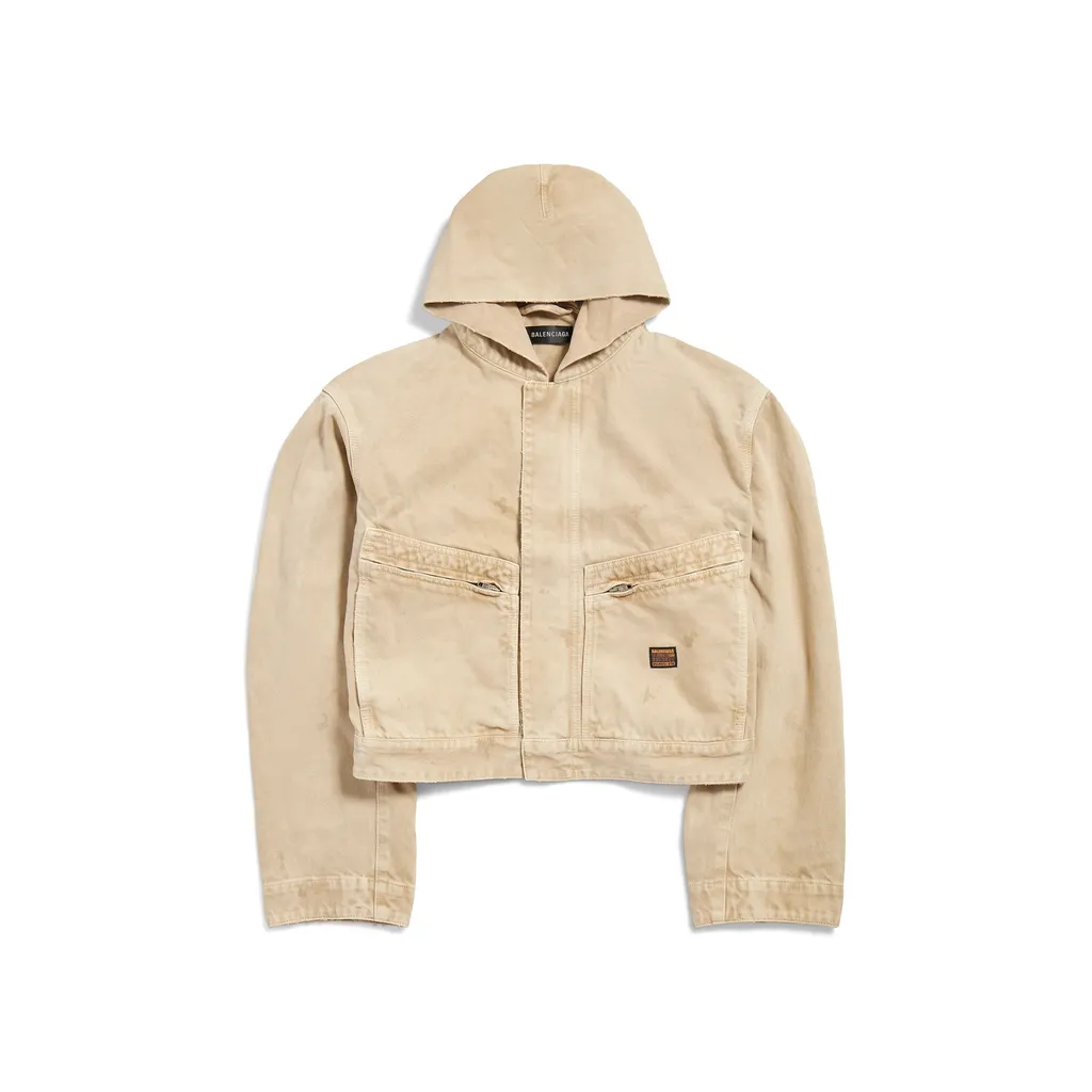 Cropped Hooded Workwear Jacket