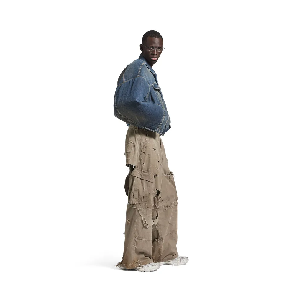 Distressed Large Cargo Pants