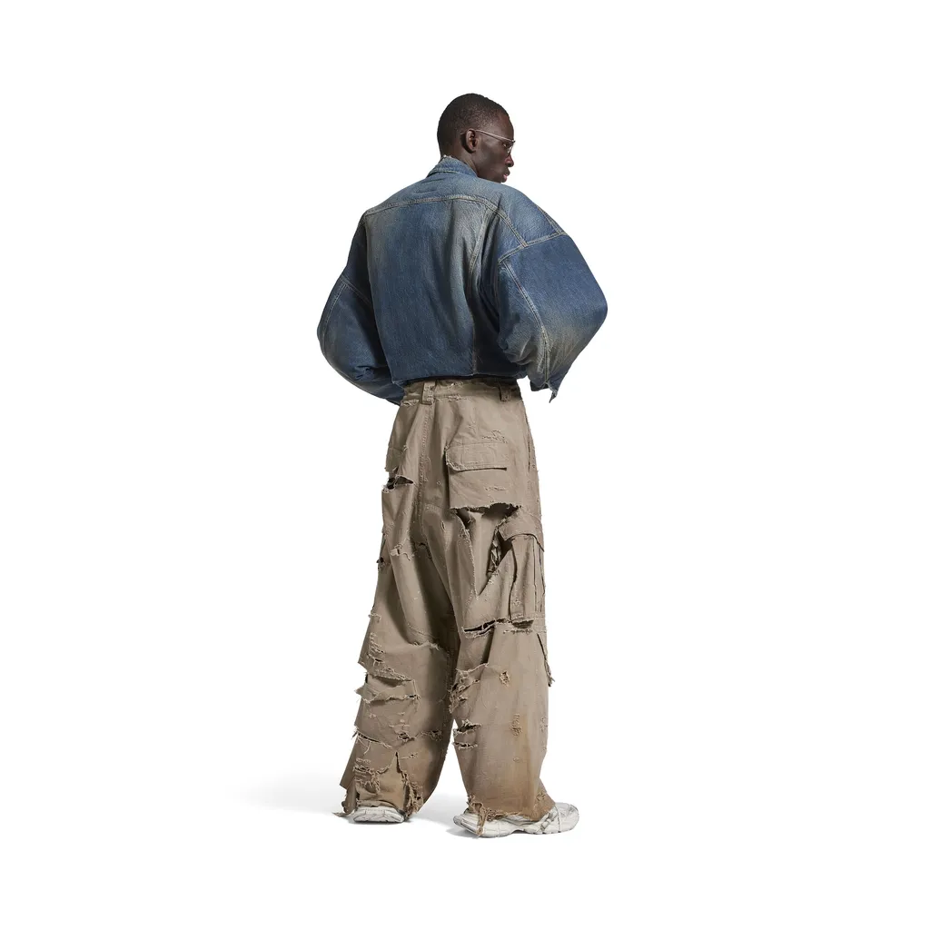 Distressed Large Cargo Pants