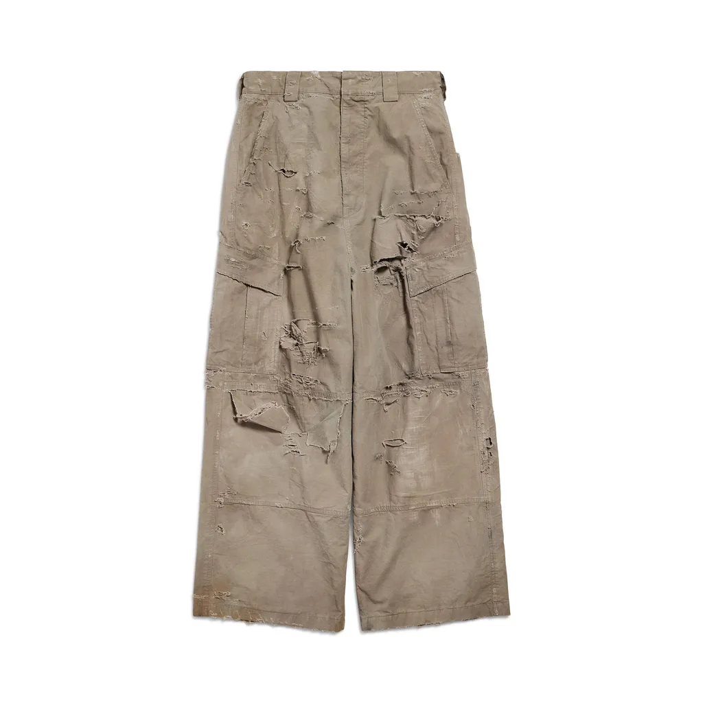 Distressed Large Cargo Pants