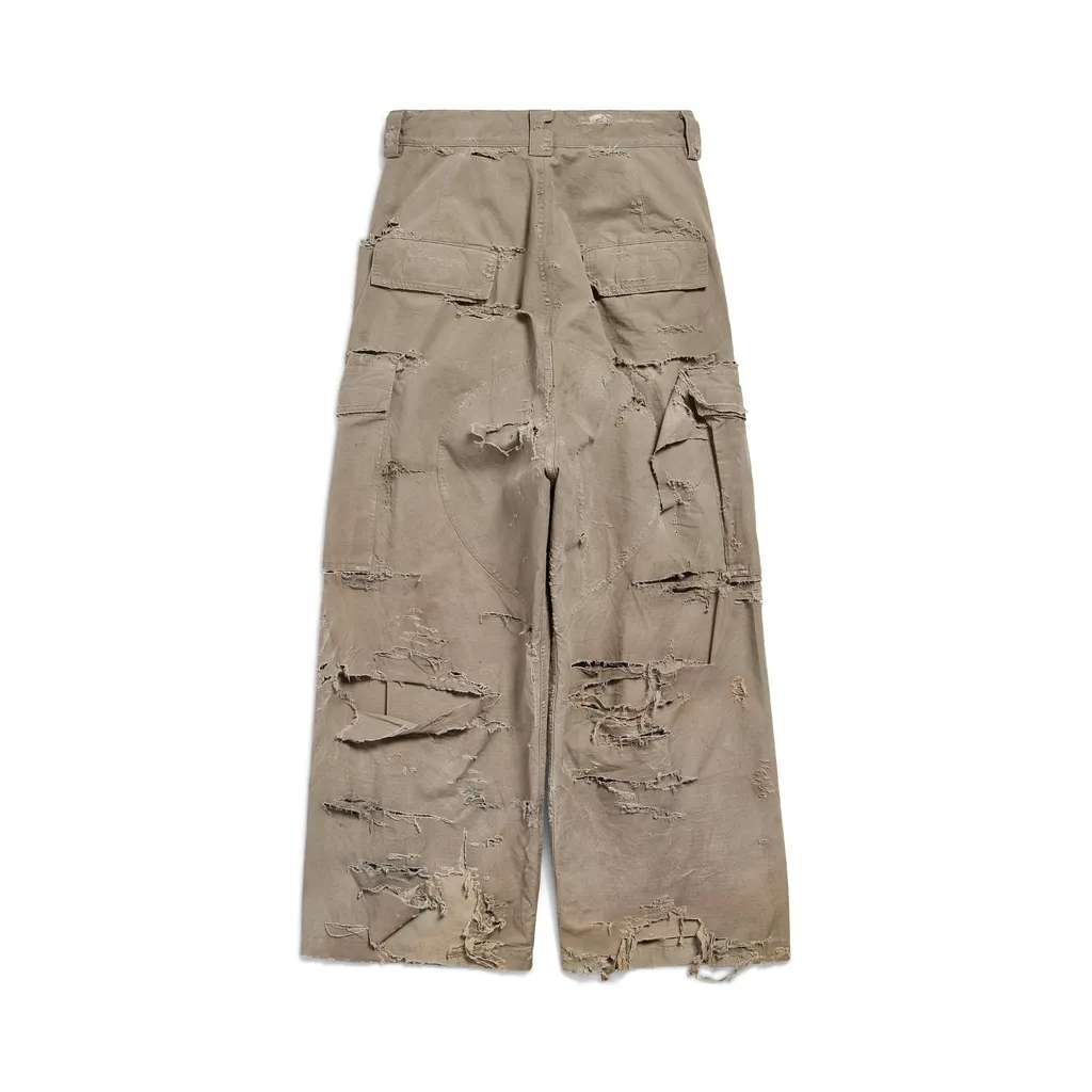 Distressed Large Cargo Pants