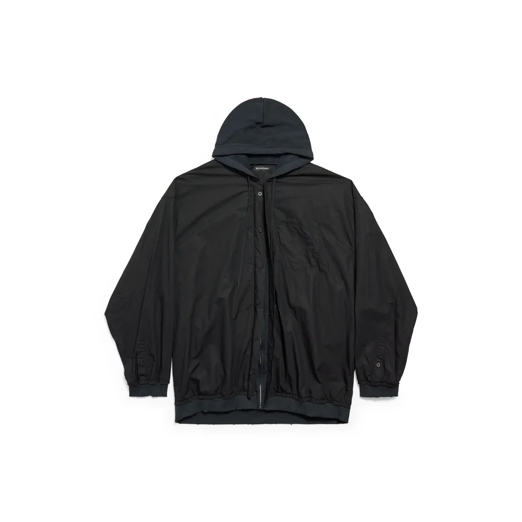 Cut-Up Hooded Shirt