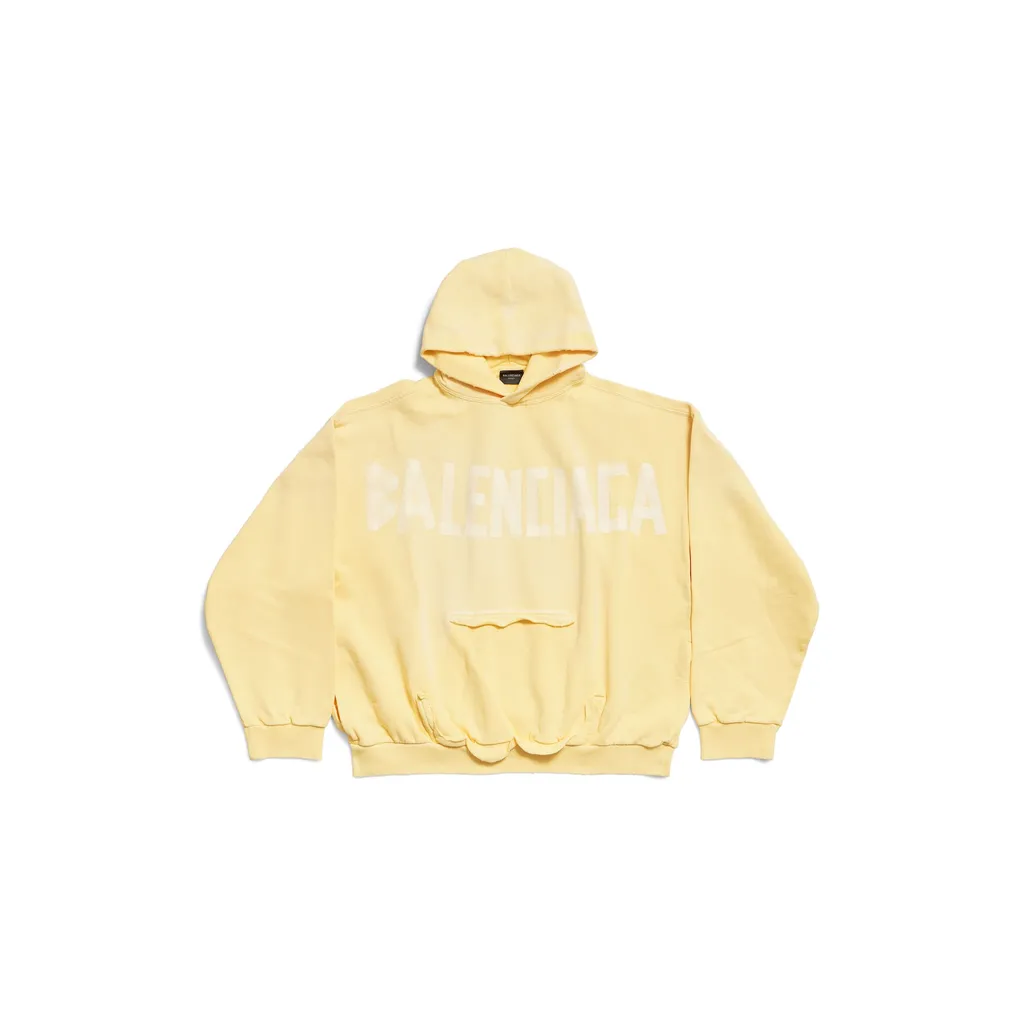 Tape Type Ripped Pocket Hoodie