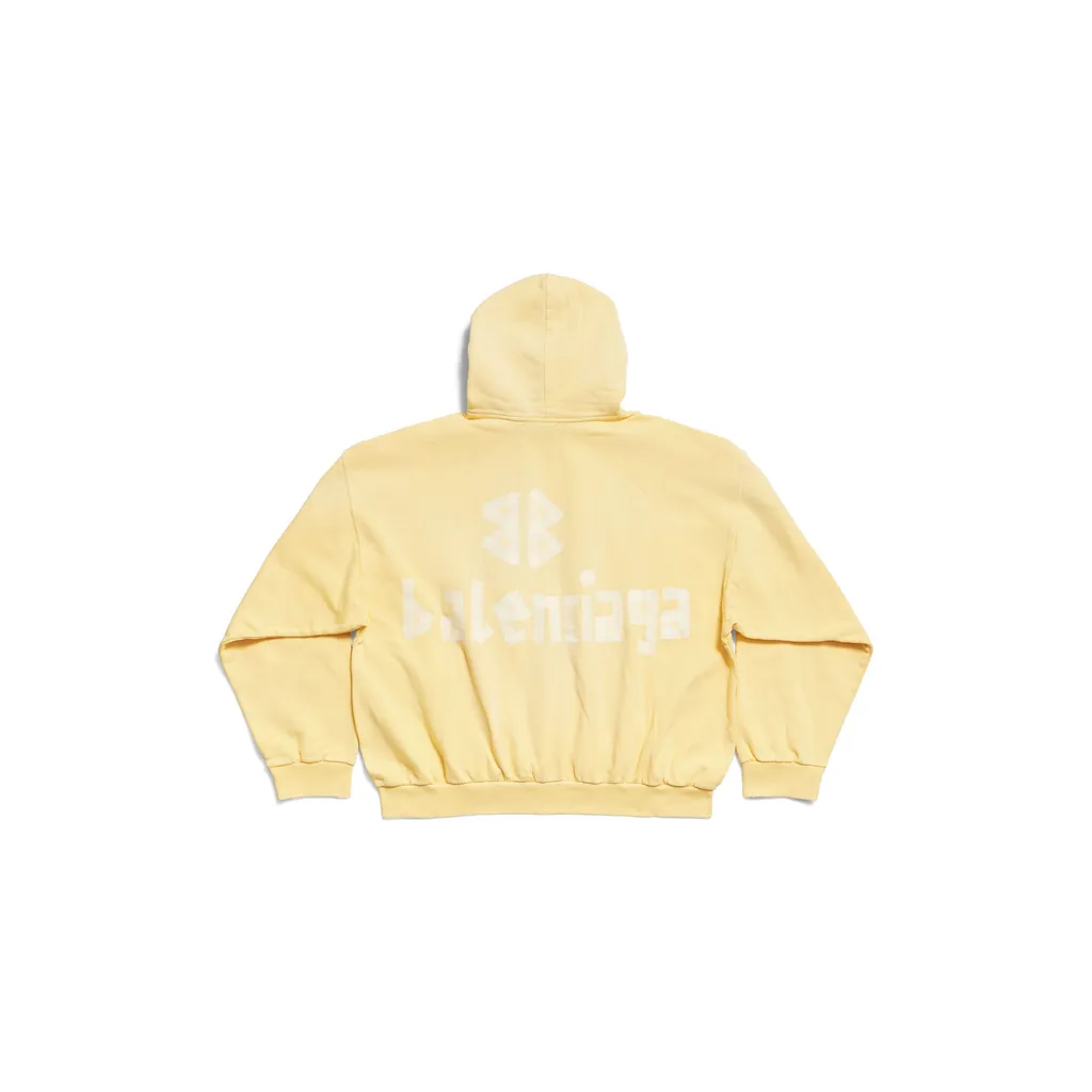 Tape Type Ripped Pocket Hoodie