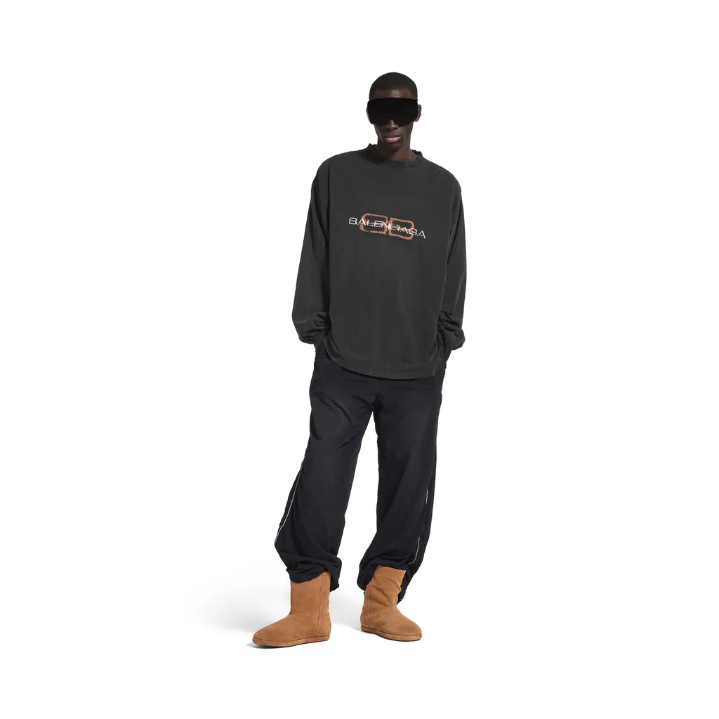Bb Icon Stencil Long Sleeve T-Shirt Large Fit