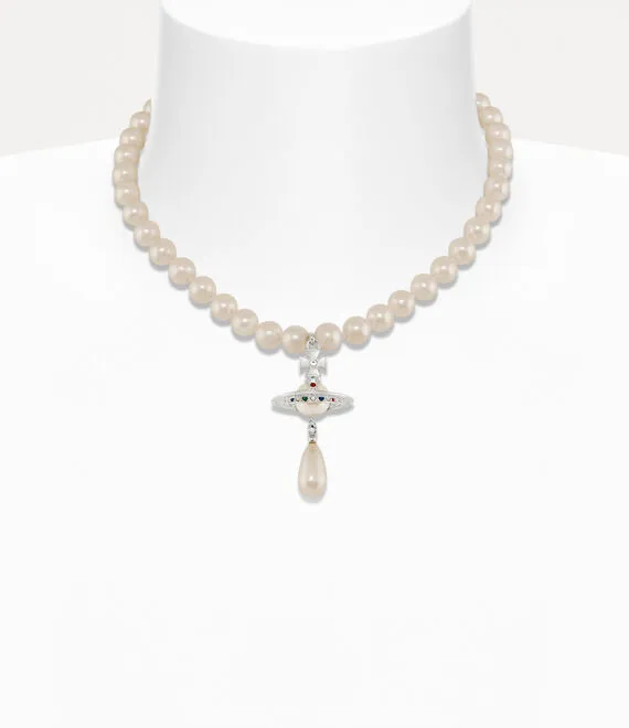 One Row Pearl Drop Choker
