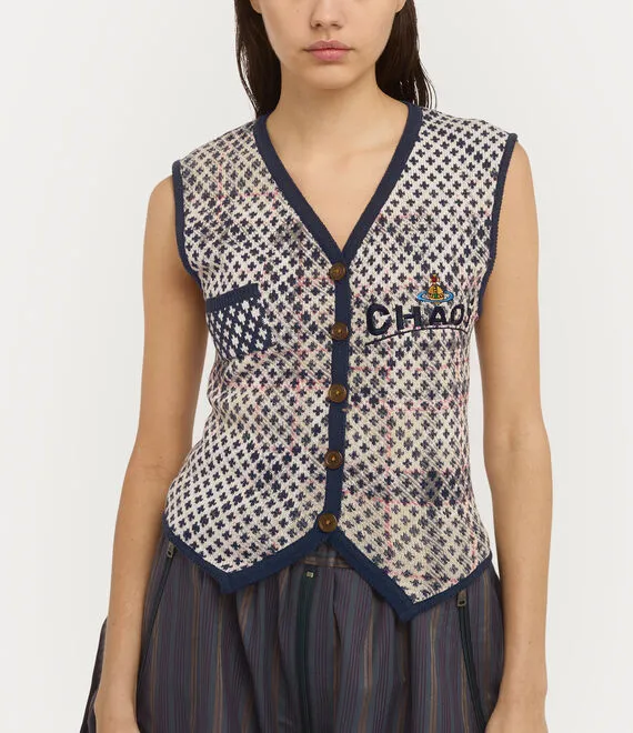Distressed Tartan Vest