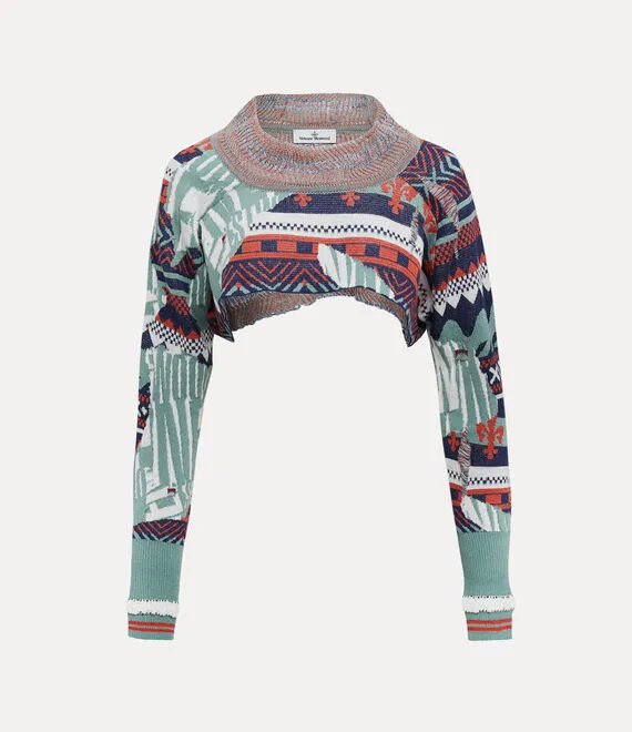 Broken Fair Isle Cropped Top