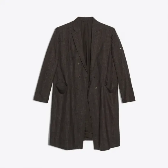 Noir Lave Washed Double-Breasted Coat