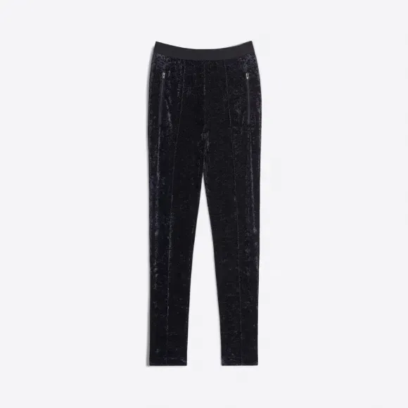 Black Brand Logo Velvet Jogging Pants