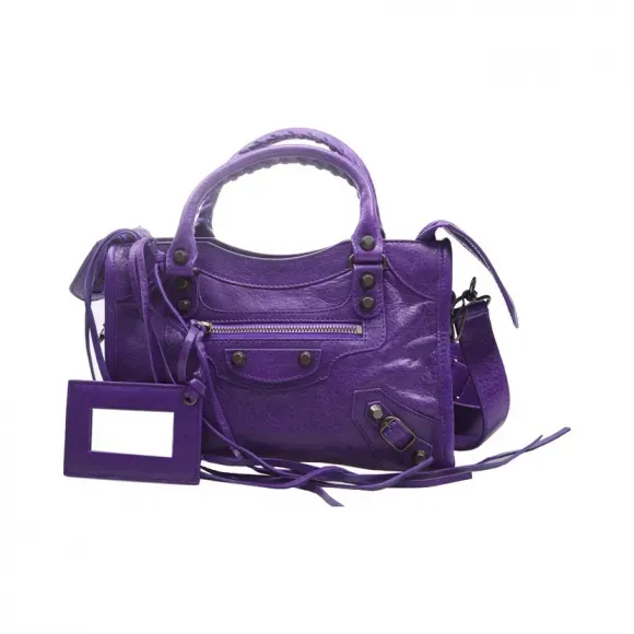 Purple Leather Handbag