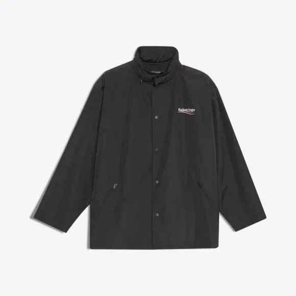 Black Archetype Print Raincoat