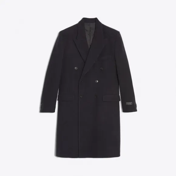 Double-Breasted Coat - Black
