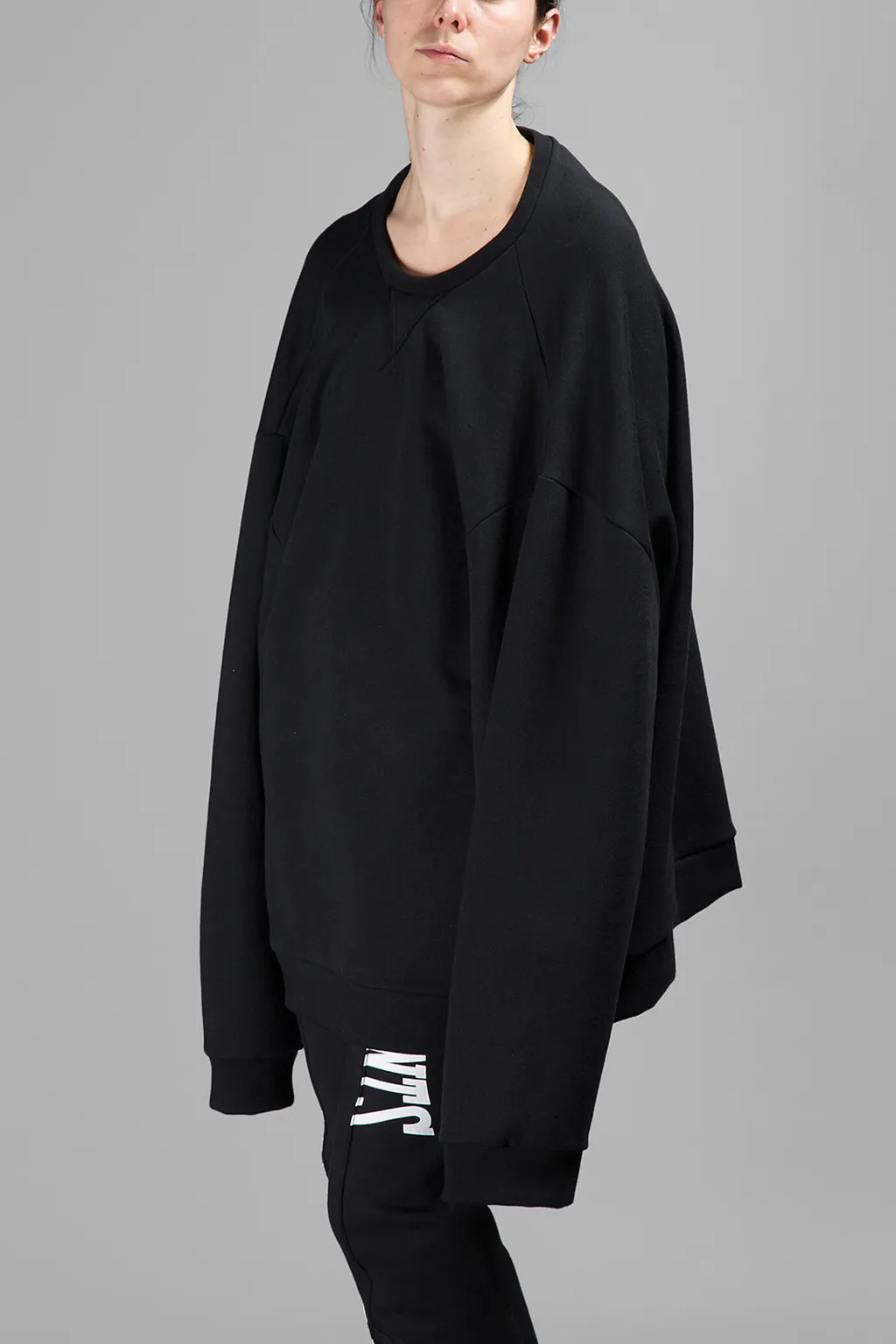 Black Reconstructed Sweatshirt