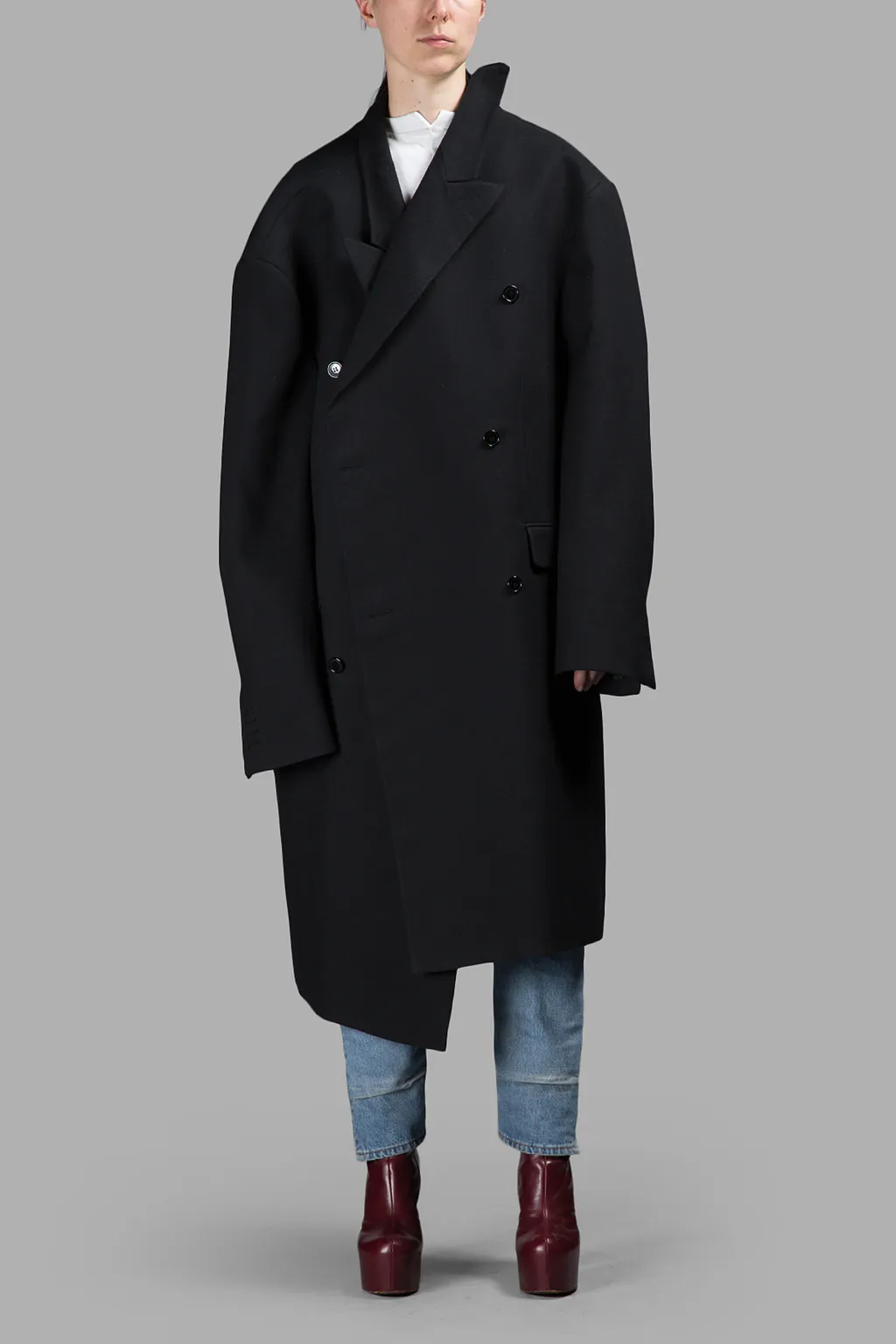 Double-Breasted Oversized Coat