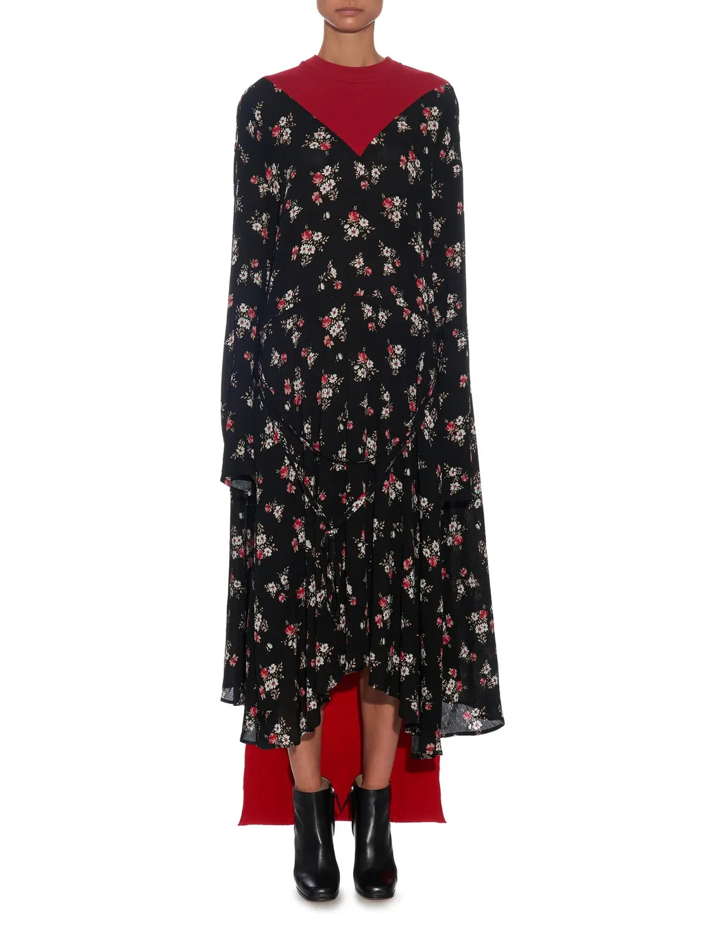 Floral Red Dress