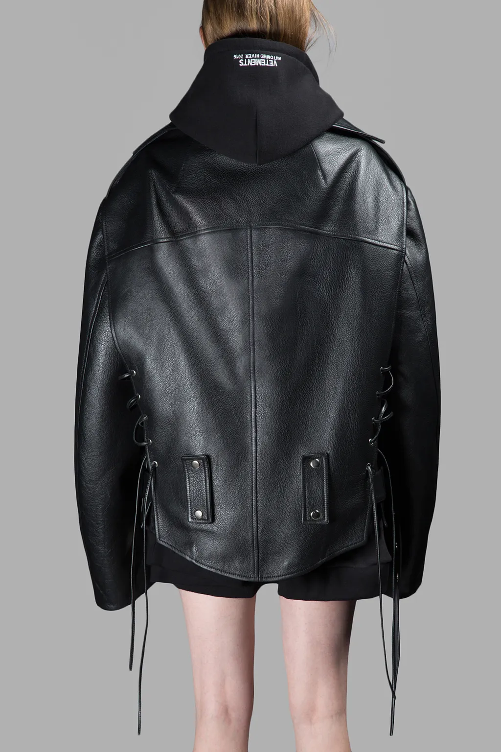 Oversized Leather Biker Jacket
