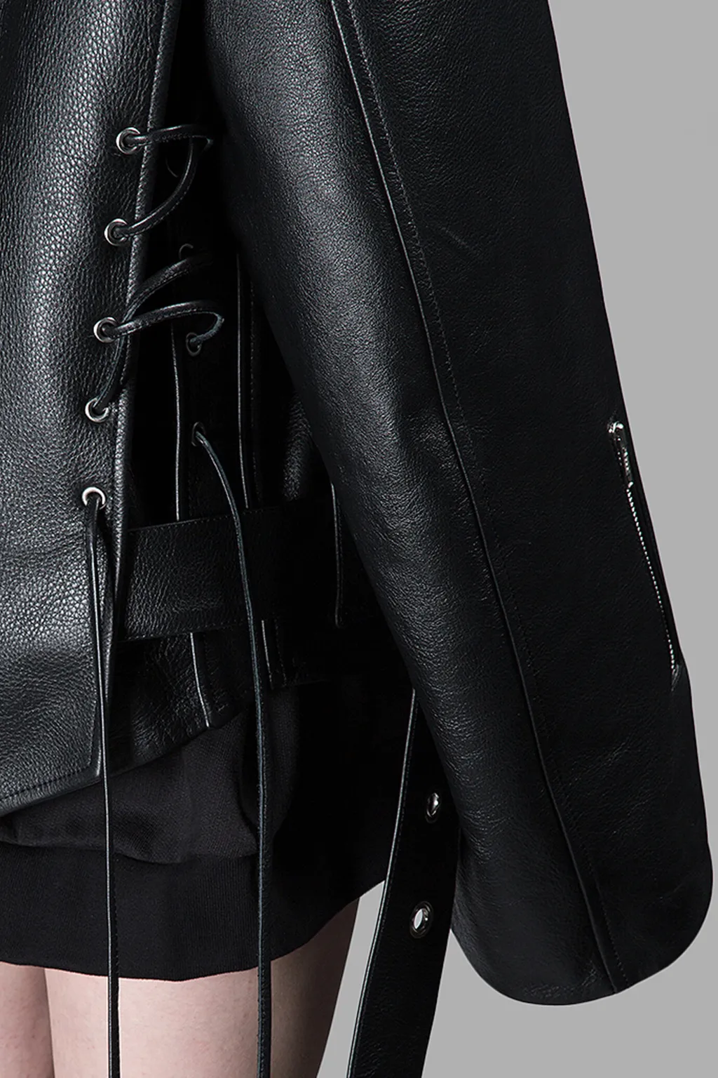 Oversized Leather Biker Jacket
