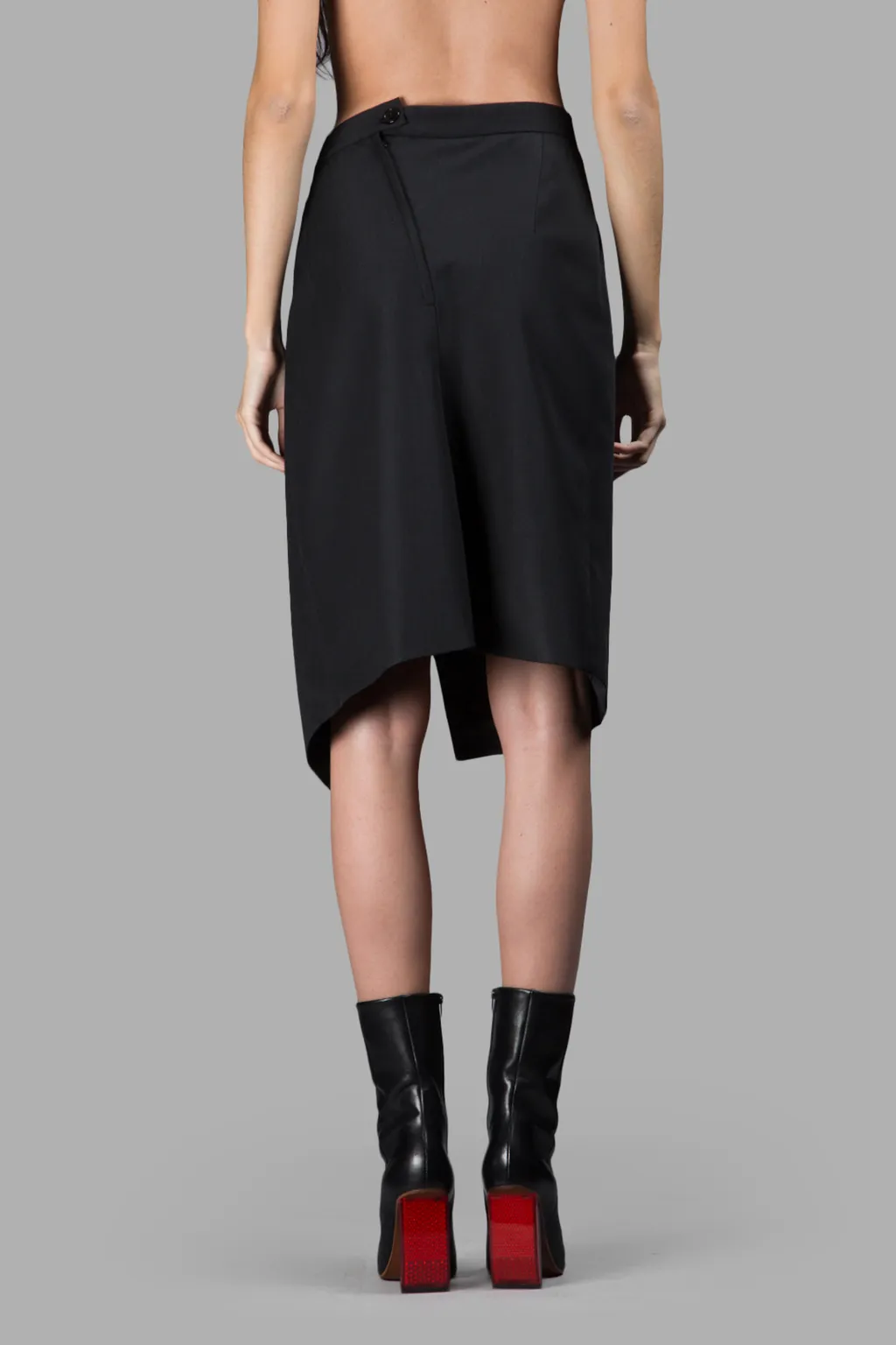 Black Midi Skirt With Slit