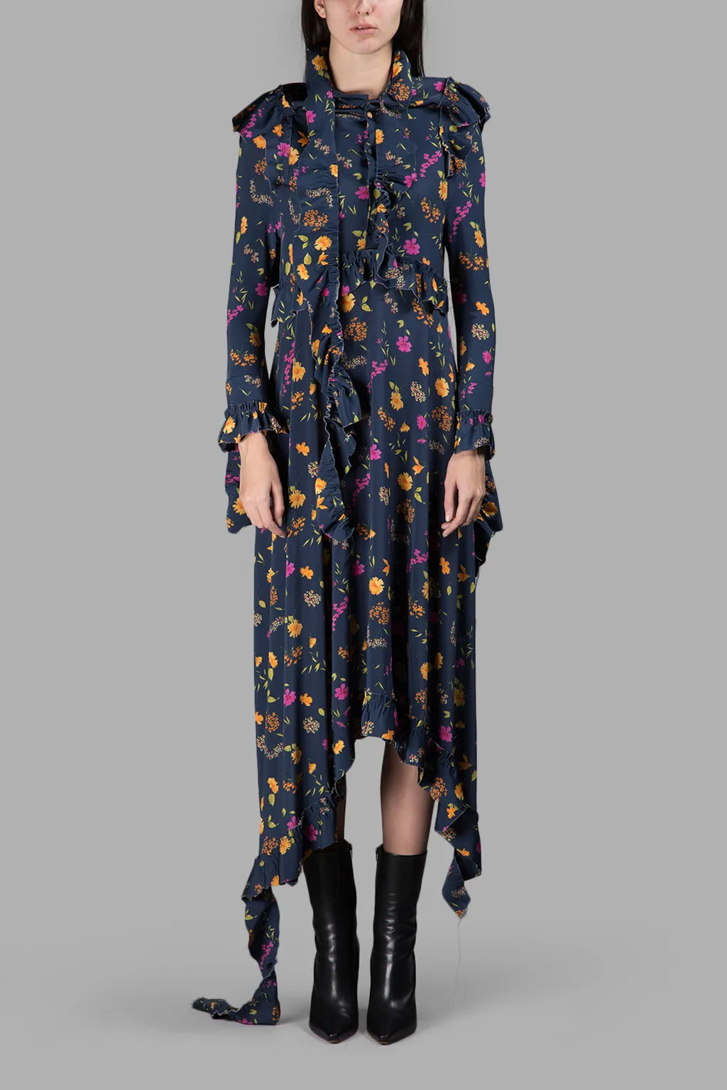 Floral Print Ruffle Dress