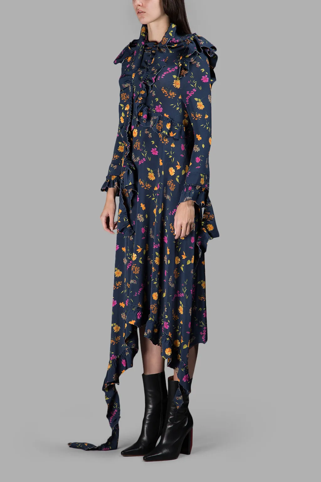 Floral Print Ruffle Dress