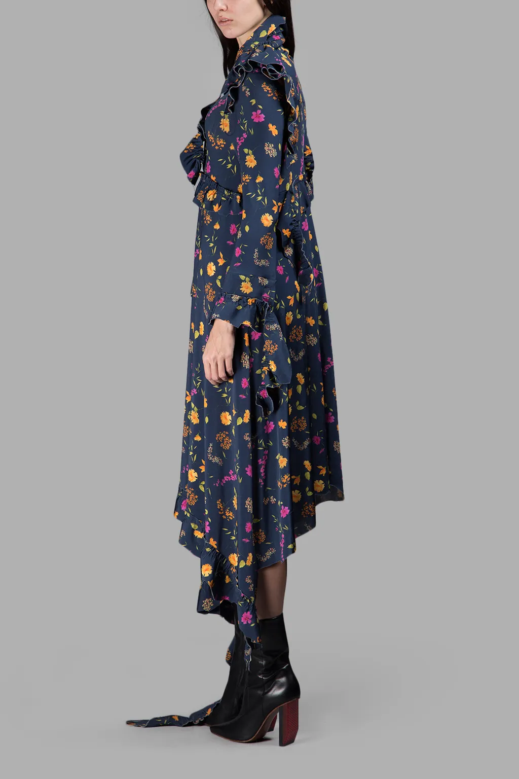 Floral Print Ruffle Dress