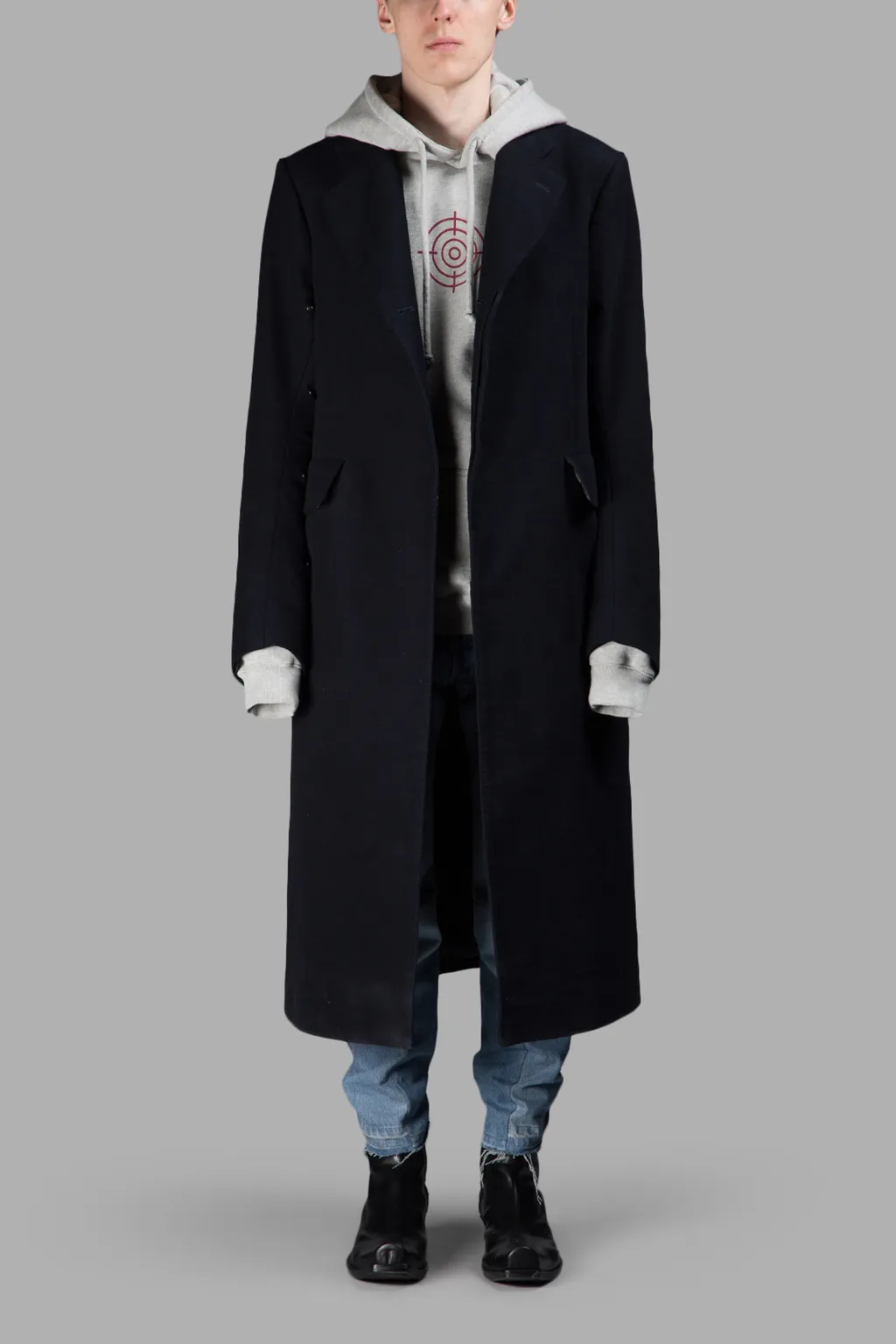 Navy Long Overcoat