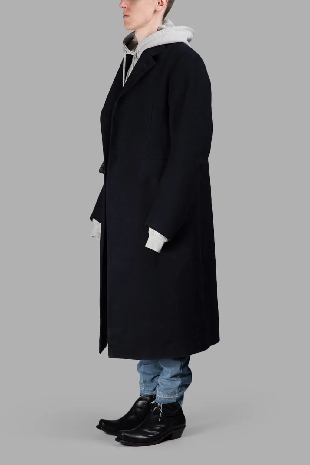 Navy Long Overcoat