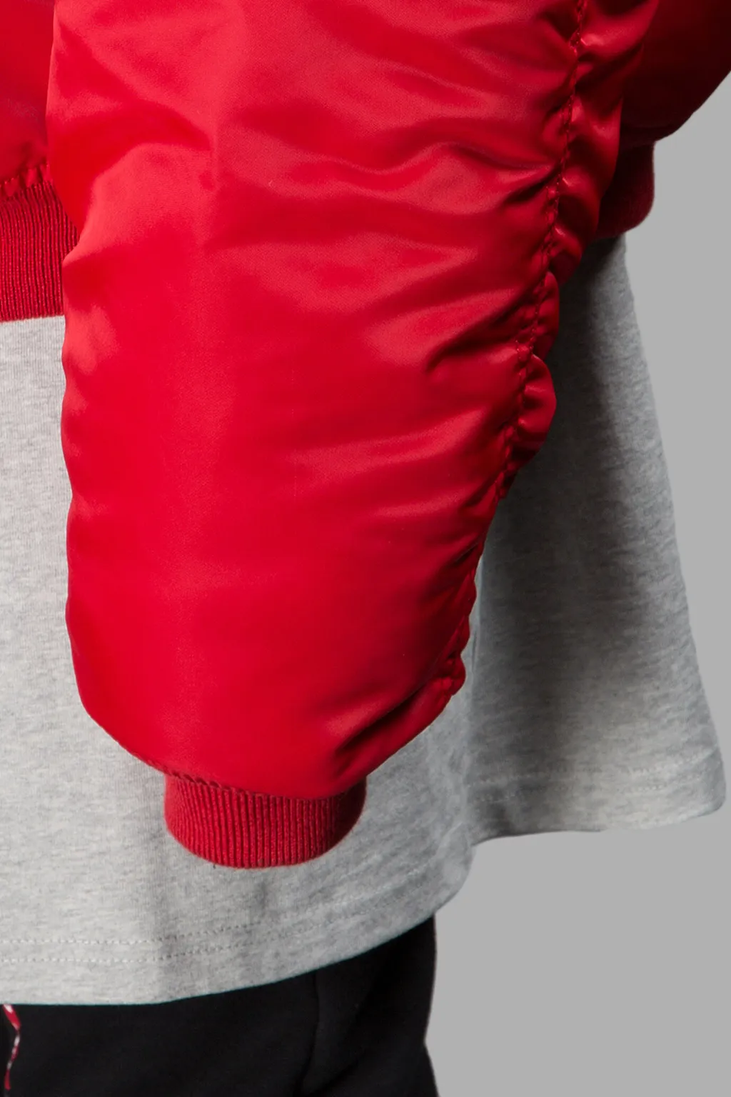 Red Bomber Jacket With Hood