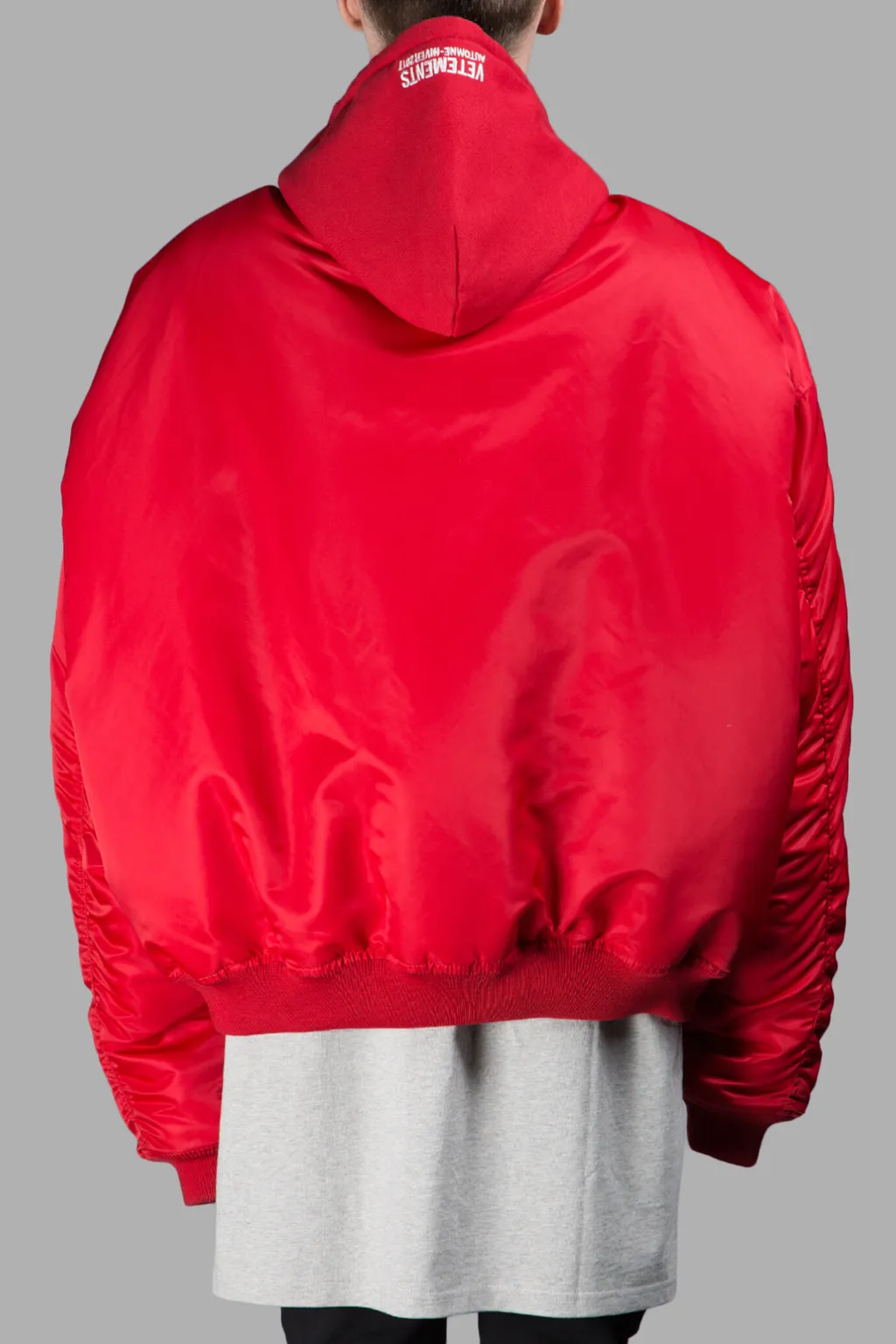 Red Bomber Jacket With Hood