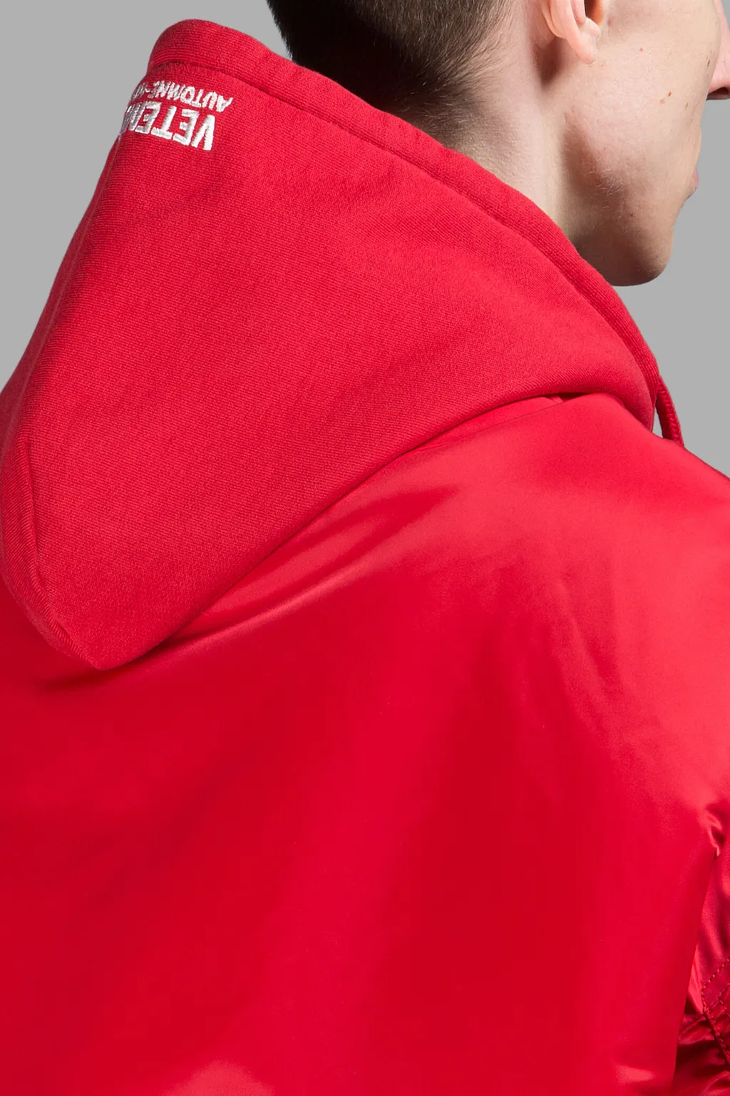 Red Bomber Jacket With Hood